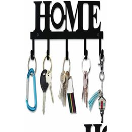 Novelty Items Home Decor Rustic Key Holder Black Metal Wall Mount Vintage Keys Hook Hanger3857110 Home Garden Home Decor Dhhb4