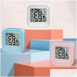 Household Thermometers Mini Lcd Digital Thermometer Hygrometer Indoor Room Electronic Temperature Portable For Kitchen Drop Delivery Dh9Cu