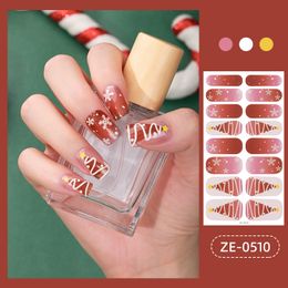 Christmas Dress Up Nail Stickers Self Adhesive Nail Sticker Minimalist Design Nails Art Decoration Nail Strips Shiny