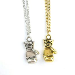 Hot Selling Boxing Glove Necklace Alloy Gold/Silver Color Cool Pendant Men And Women Sports Necklaces Wholesale Jewellry