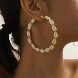 Stud Boho Shell Dangle Earrings Bohemian Stainless Steel Pendant Hoop Earring For Women Statement Jewellery Wedding Gifts 2023 Trend 231012