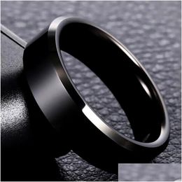 Juchao Fashion Ring Men Women Titanium Steel Black Jewellery Dhgarden Othow
