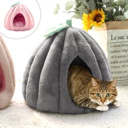 Cat Beds Furniture Soft Cat Puppy Bed Cave Warm Pet House Bed Sofa with Removable Cushion Non Slip Winter Sleeping Pet Pad Nest Cats Products 231011