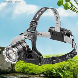 Head lamps Motion Sensor LED Headlight Long Shot Multifunctional Head Torch 4 Light Modes Zoomable Headlight Adjustable for Camping Fishing Q231013