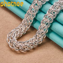 Pendant Necklaces 925 Sterling Silver Multi-circle OT Buckle 18 Inch Chain Necklace For Man Women Party Engagement Wedding Fashion Charm Jewelry 231012