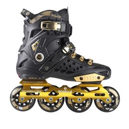 Inline Roller Skates Sepatu Roda Satu Baris Asli PU 4 Pola Bingkai Datar untuk Seluncur Anakanak Dewasa Luncur FSK Jalan 231012