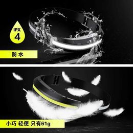 Head lamps USB Rechargeable Waterproof Working Night Headlamp COB Outdoor Hiking Camping Mountaineering Headlamp Convenient Floodlight Q231013
