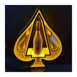 Other Bar Products Led Luminous Armand De Brignac Bottle Presenter Glowing Ace Of Spade Glorifier Display Vip Service Tray Wine Rack F Dhdry
