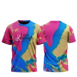 Logo i Am Kenough Merch T-shirt sportiva girocollo a maniche corte da donna stampata in 3D di grandi dimensioni, abbigliamento sportivo casual, abbigliamento divertente