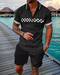Men's Tracksuits Classic Summer POLO Shirt Suit 3D Printing Casual Atmosphere High-end Short-sleeved Shorts Two-piece Clothing S-xxxl