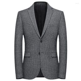 Men's Suits 2024 Arrival Autumn High Quality Plaid Casual Blazer Men Jackets 641