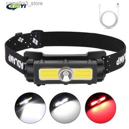 Head lamps New arrival LED Headlamp Waterproof COB Lantern Head Lamp USB Rechargeable 18650 Headlight Work Light with Magnet Fishing Torch Q231013