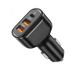 30W USB C Car Charger Quick Charge 4.0 3.0 QC3.0 PD Phone Charger Type C Fast Charging For iPhone 15 Xiaomi Huawei Samsung