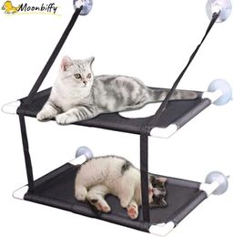 Cat Beds Furniture Cat Hammock Window Bed Cat Summer Hammock Bed Home Bed Living Room Suction Cup Wall Hanging Pet Breathable Mesh Hammock Bed 231011