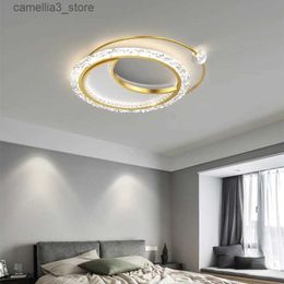 Ceiling Lights LED Modern Minimalist Acrylic Round Home Fashion Atmosphere Gold Chandeliers Nordic Creative Bedroom Light Fixture ceiling light Q231012