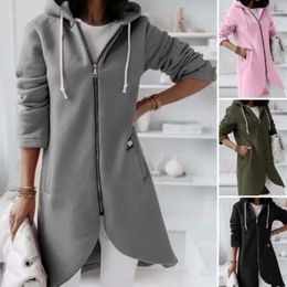 Women's Hoodies Women Zip Long Sleeve Pocket Cardigan Sweatshirts Autumn Female Solid Hoodie Coats JXFS-117