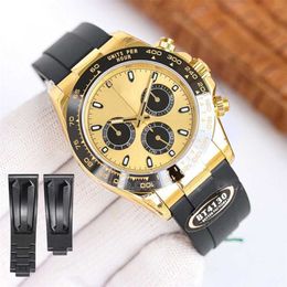 Luxury Watch Man strap Clean 4130 automatic meteorite 40mm rubber dial oyster yellow gold crown