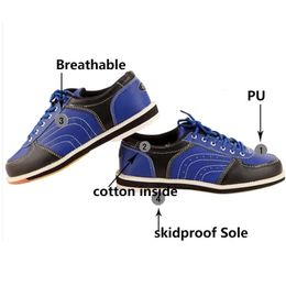 Bowling Men Bowling Shoes Male Skidproof Sole Sports Sneaker Breathable Flat Indoor Training Shoes Soft Leather Shoes Bowling Supplies 231011