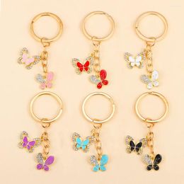 Keychains Fashion Multiple Colors Butterfly Keychain Cute Animal Key Ring Handbag Car Airpods Box Accessories For Friends Gifts