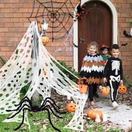 1pc, Halloween Outdoor Decorations Super Huge Spider Webs (315*78.7in) , Halloween Spider Web, Spooky Spider Web Decorations For Halloween Outdoor, Yard, Lawn Party