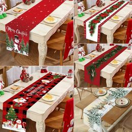 Christmas Decorations Christmas Table Runner Merry Christmas Decoration for Home Xmas Party Decor Navidad Notal Noel Ornament Happy Year 2024 231012