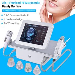 Portable 2 in 1 RF Microneedle Machine Skin Tightening Face Lift Wrinkle Removal Whitening Device RF Microneedling Anti-aging with Cold Hammer calm skin shrink pores