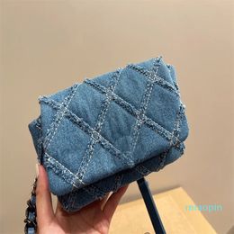 2023-Women's Denim bag Chest bag classic designer handbag underarm Women's crossbody single shoulder envelope clamshell small square casual