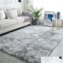 Dywany dywan do salonu duże puszyste dywany anty Skid Shaggy Area Rug Jading Domowa sypialnia Mata podłogowa 80x120 cm 625 V2 Drop Gelive DH0UW