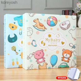 Albums Books 6-inch Photo Album Writable Collection of Children Growth Photos 200pcs High-capacity Hard Shell Paper Interleaf AlbumsL23101