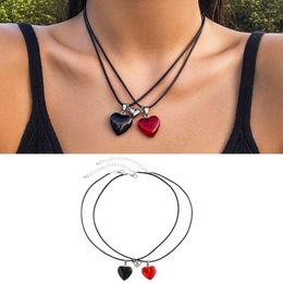 Pendant Necklaces 4Pcs Magnet Matching Choker Girlfriend Couples Wedding Heart Charm Necklace