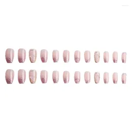 False Nails Kits 24 Pieces Nude Pink Acrylic Fake No Glue 12 Sizes Full Cover Fingernails Press On Drop