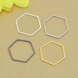 Charms 50pcs 20 1mm Gold Silver Colour Closed Hexagon Hollow Connector Simple Handmade Craft Tag Pendants Jewellery DIY Material