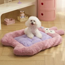 Cat Beds Furniture Dog Sleep Mat Winter Thicken Cat Beds Cute Dog Sofa Mattress Warm Comfort Cat House Soft Dog Mat for Small Dog Cat Furniture 231011