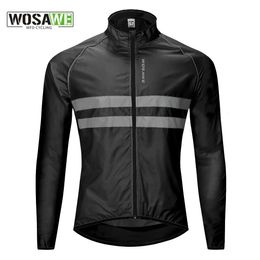 Cycling Jackets WOSAWE Reflective Cycling Jacket High Visibility MultiFunction Jersey Road MTB Bicycle Windproof Quick Dry Rain Coat Windbreaker 231012