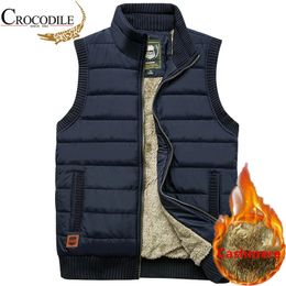 Men's Vests Mens Autumn Jacket Sleeveless Winter Thicken Fleece Warm Casual Army Vest Male Velvet Plus Size 231011