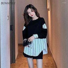 Women's Hoodies Sweatshirts Women Patchwork Striped Korean Style Daily Casual College Fashion Long Sleeve Cosy Spring Simple Arrival