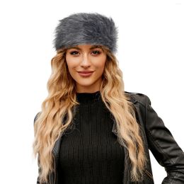 Visors Womens Young Faux H Headband With Elastic Winter Earmuff Hat Men Wool