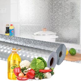 Wall Stickers Premium Nano Film Kitchen Oil Proof Waterproof Decor Wallpaper Sticker Aluminium Foil Paper Cabinet Self Adhesive