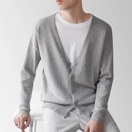 Men's Sweaters Stylish Men Knitted Coat Soft Texture Sweater Slim Fit Buttons Closure Male Cardigan Dress-up