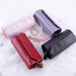 Jewelry Pouches Portable Travel Box Roll PU Leather Jewellery Storage For Rings Earrings Necklaces