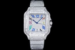 Men's watch ZY factory produces 8215 mechanical movement diamond-encrusted 904L steel case with strap diameter 40mm folding buckle