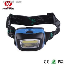 Head lamps PANYUE COB LED Headlamp Mini Headlight Rainproof Flashlight Outdoor Camping Head Light Lamp Torch Lantern Power by AAA Battery Q231013