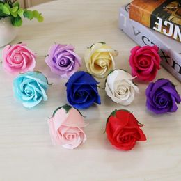 Decorative Flowers 50pcs 3 Layers Rose Floral Soap Scented Bathroom Table Decoration Wedding Souvenir Women Birthday Valentine's Day Gift