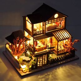 Doll House Accessories Christmas Year Gift Mini Diy Casa Dollhouse Miniature Furniture Handmade Wooden Birthday gifts toys 231012