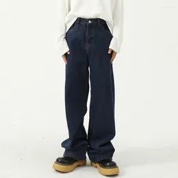Men's Jeans Men Straight Simple Casual Denim Wide Leg Trousers Male Streetwear Hip Hop Fashion Vintage Jean Women Oversize Pant
