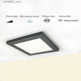 Ceiling Lights Zero flickering 18W Dimmable Motion Sensor LED Panel Flush Mount Lights Edge-Lit Surface Mount Square Ceiling Light Ultra Thin Q231012