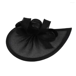 Bandanas Cocktail Party Hat Fascinator Headdress Mini Hair Bands Small Mesh Linen Miss Women's Fashion Headbands