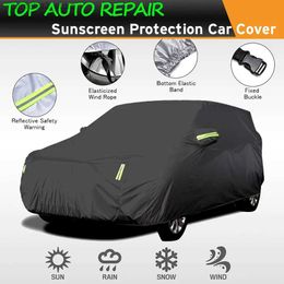 Car Covers Car Cover Full Covers with Reflective Strip Sunscreen Protection Dustproof UV Scratch-Resistant for 4X4/SUV Business Car Q231012