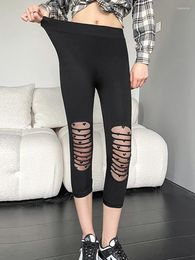 Women's Leggings Mesh Sexy Black Capris Mid-Calf Love Bowknot Lace Jeggings Elastic Fitness Leggins Sports Gym