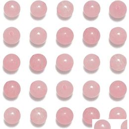 Beads Factory 8Mm Natural Rose Quartz Beads Gemstone Round Loose Stone Bead Spacer Crystal For Jewellery Making Home Garden Arts, Crafts Dhik7